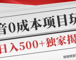 短视频变现套路剖析，抖音0成本赚钱项目玩法，日入500+独家揭秘（共2节视频）-升阶有道