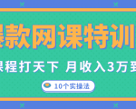 爆款网课特训营，一套课程打天下，网课变现的10个实操法，月收入3万到10万-升阶有道