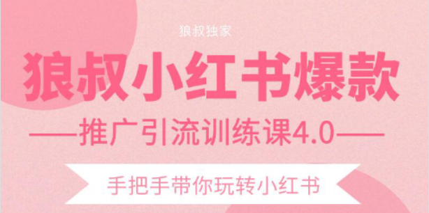 狼叔小红书爆款推广引流训练课4.0，手把手带你玩转小红书-升阶有道