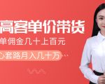 抖音高单价带货项目,一单佣金几十上百元,核心套路月入几十万(共3节)-升阶有道