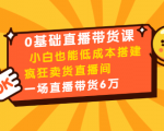 0基础直播带货课:小白也能低成本搭建疯狂卖货直播间:1场直播带货6万-升阶有道
