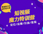 零基础小白进阶到大神《短视频魔力特训营》定位-运营-引流-变现-升阶有道