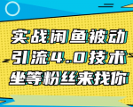 实战闲鱼被动引流4.0技术,坐等粉丝来找你,实操演示日加200+精准粉-升阶有道
