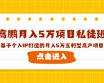 高鹏月入5万项目私徒班，基于个人IP打造的月入5万互利型高产项目！-升阶有道
