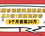 视频号运营实操训练营：从0到1玩赚视频号，3个月变现20万-升阶有道