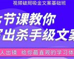 张根视频破局吸金文案班：节节课教你写出杀手级文案(附67页文案训练手册)-升阶有道
