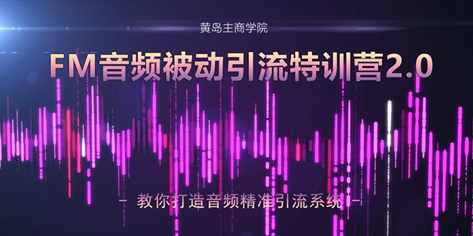 黄岛主·FM音频引流特训营2.0：独家引流模式，单账号50W+播放量，轻松变现-升阶有道