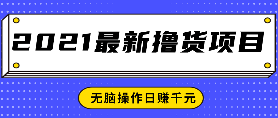 2021最新撸货项目，一部手机即可实现无脑操作轻松日赚千元-升阶有道