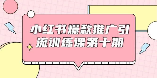 小红书爆款推广引流训练课第十期，手把手带你玩转小红书，轻松月入过万-升阶有道
