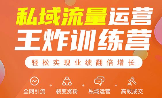 私域流量运营王炸训练营：全网引流+裂变涨粉+私域运营+高效成交-升阶有道