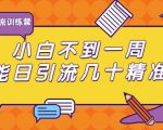 清和行记引流训练营:小白不到一周便能日引流几十精准粉-升阶有道