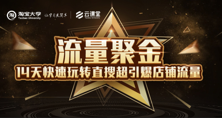 淘宝大学：流量聚金14天快速玩转直搜，超引爆店铺流量，价值8800元-升阶有道