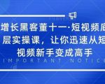 增长黑客董十一·短视频底层实操课,从短视频新手变成高手-升阶有道
