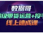 数据哥·超级带货运营+投手线上速成课，快速提升运营和熟悉学会投手技巧-升阶有道