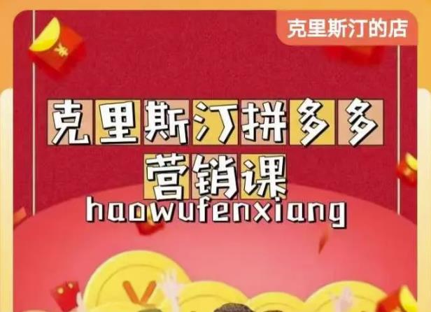 克里斯汀拼多多运营课，适合小白初涉平台，低成本入门-升阶有道