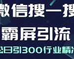 微信搜一搜霸屏引流课,打造被动精准引流系统,轻松日引300行业精准粉-升阶有道