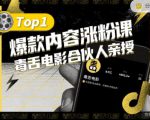 【毒舌电影合伙人亲授】抖音爆款内容涨粉课，5000万抖音大号首次披露涨粉机密-升阶有道
