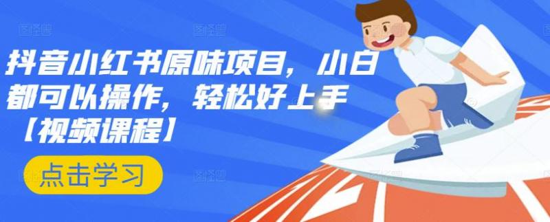 抖音小红书原味项目，小白都可以操作，轻松好上手【视频课程】-升阶有道
