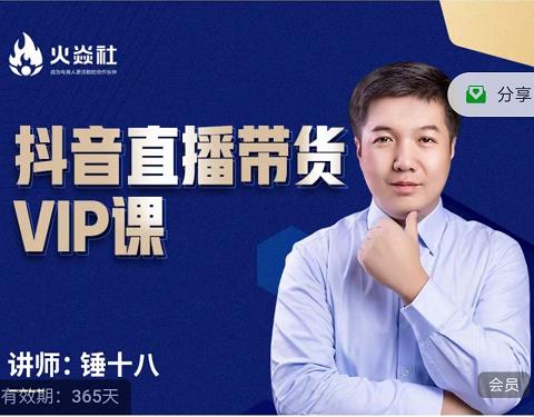 锤十八-抖音直播带货VIP课，专注直播带货有效盈利模式-升阶有道