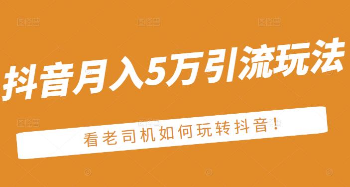 老古董·抖音月入5万引流玩法，看看老司机如何玩转抖音(附赠：抖音另类引流思路)-升阶有道