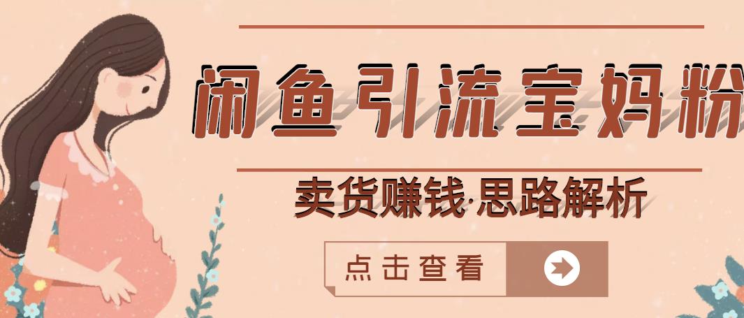 闲鱼引流宝妈粉+卖货赚钱一个月收益30000+（实操视频教程）-升阶有道