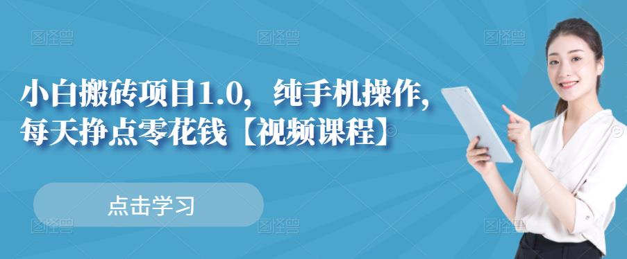 小白搬砖项目1.0，纯手机操作，每天兼职挣点零花钱-升阶有道