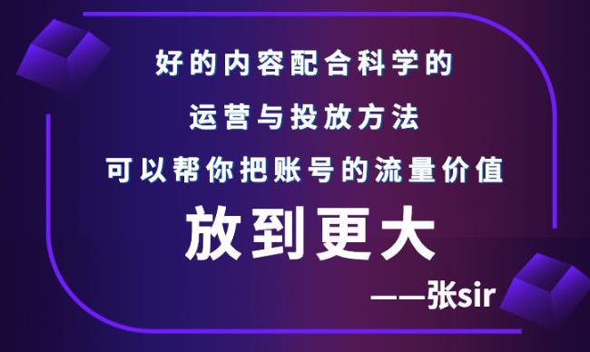 张sir账号流量增长课，告别海王流量，让你的流量更精准-升阶有道