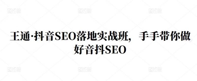王通·抖音SEO落地实战班，手‬手带你做好音抖‬‬SEO-升阶有道
