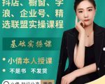抖店、橱窗、学浪、企业号、精选联盟实操课程，适合新手快速入门-升阶有道