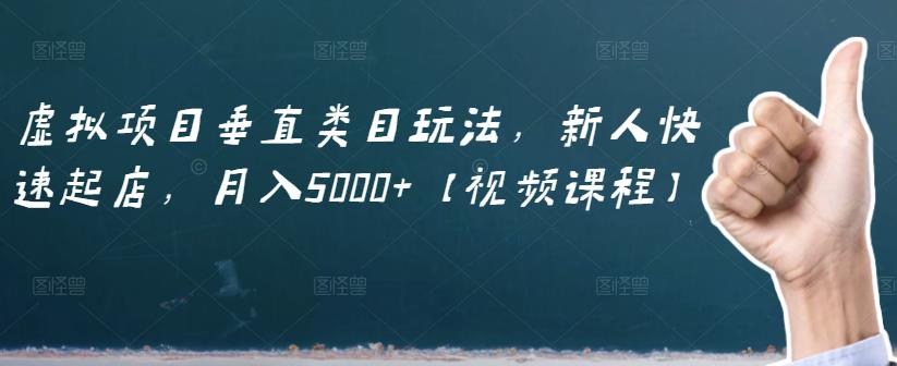 虚拟项目垂直类目玩法，新人快速起店，月入5000+【视频课程】-升阶有道