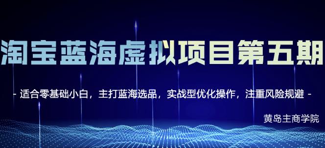 黄岛主淘宝虚拟无货源3.0+4.0+5.0，适合零基础小白，主打蓝海选品，实战型优化操作-升阶有道