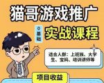 猫哥·游戏推广实战课程,单视频收益达6位数,从0到1成为优质游戏达人-升阶有道