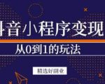 商梦网校-抖音小程序一个能日入300+的副业项目，变现、起号、素材、剪辑-升阶有道