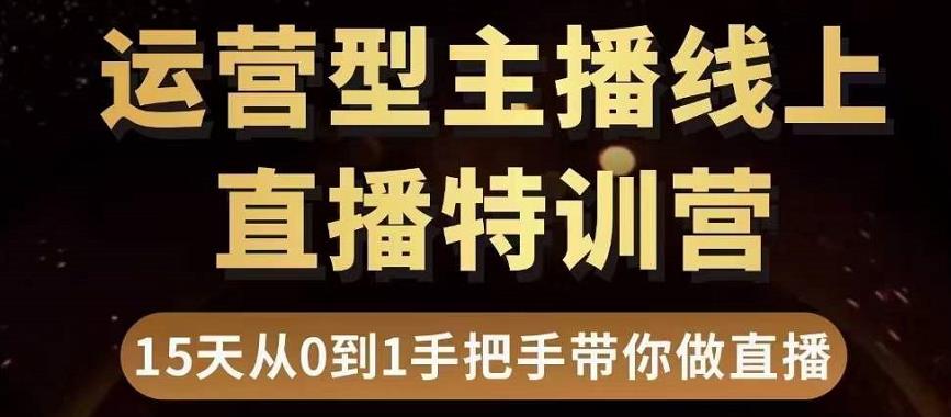 直播电商运营型主播特训营，0基础15天手把手带你做直播带货-升阶有道