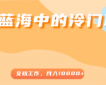 超级蓝海中的冷门项目，文档工作，好玩又赚钱，月入10000+-升阶有道