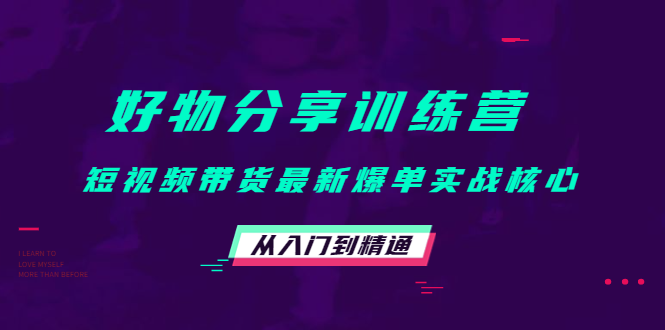 好物分享训练营：短视频带货最新爆单实战核心，从入门到精通-升阶有道