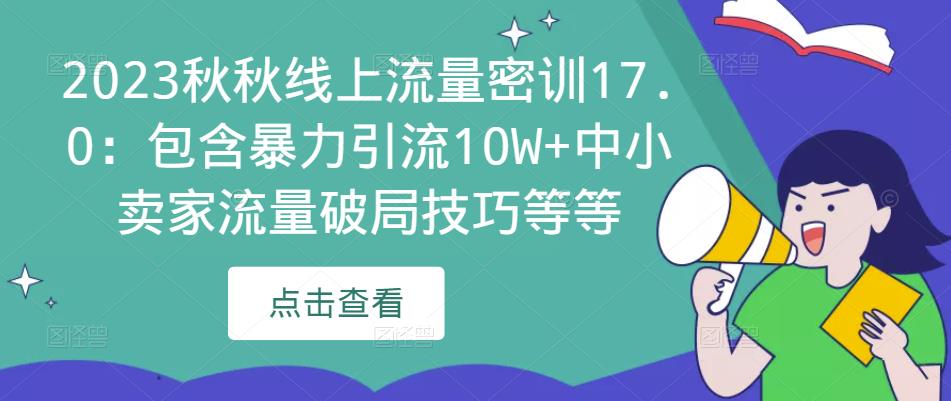 2023秋秋线上流量密训17.0：包含暴力引流10W+中小卖家流量破局技巧等等-升阶有道
