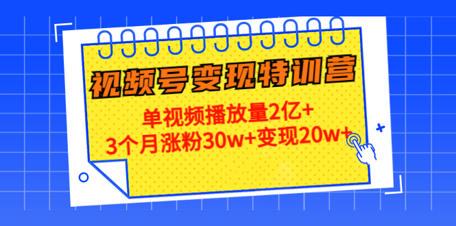 21天视频号变现特训营：单视频播放量2亿+3个月涨粉30w+变现20w+（第14期）-升阶有道
