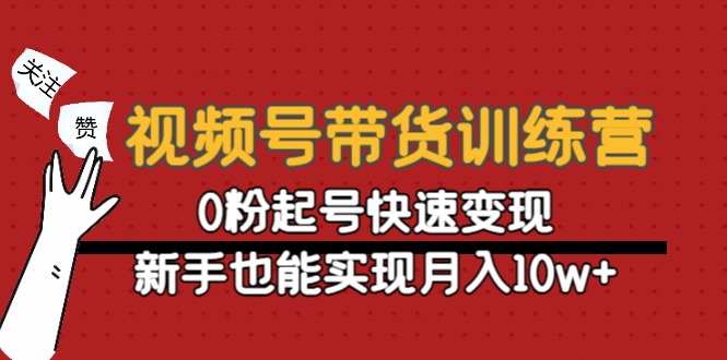 视频号带货训练营：0粉起号快速变现，新手也能实现月入10w+-升阶有道
