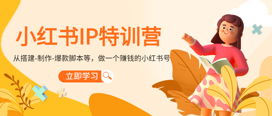 小红书IP特训营：从搭建-制作-爆款脚本等等，做一个赚钱的小红书号-升阶有道