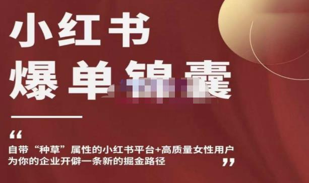 小红书爆单锦囊，自带种草属性+高质量女性用户，为你的企业开辟一条新的掘金路径-升阶有道