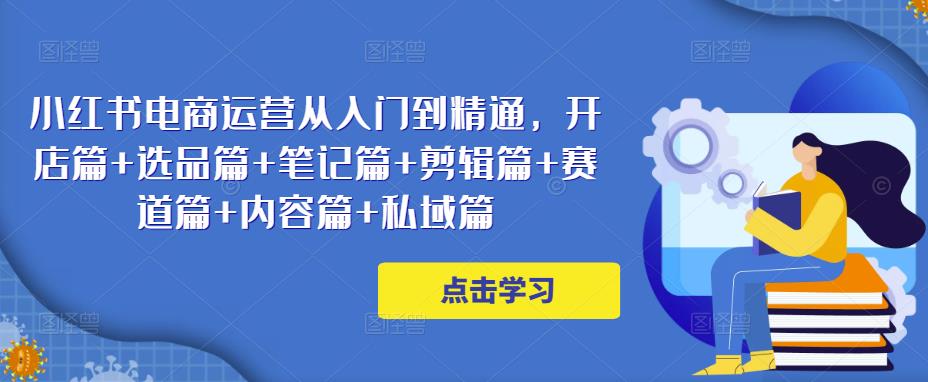 小红书电商运营从入门到精通，开店篇+选品篇+笔记篇+剪辑篇+赛道篇+内容篇+私域篇-升阶有道