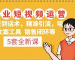 5套·美业短视频运营课从场景到话术·精准引流·吸金文案工具·销售闭环等-升阶有道