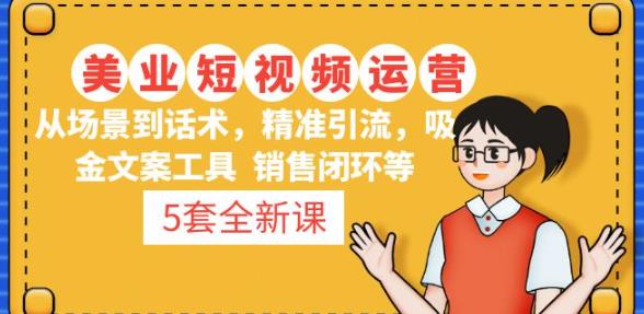 5套·美业短视频运营课从场景到话术·精准引流·吸金文案工具·销售闭环等-升阶有道