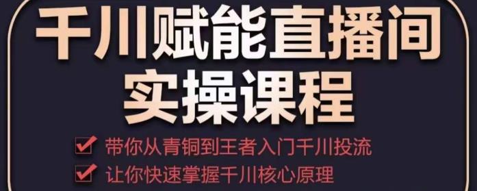 千川赋能直播间实操课程，带你从青铜到王者的入门千川投流，让你快速掌握千川核心原理-升阶有道