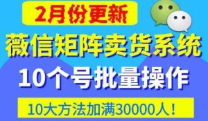 微信矩阵卖货系统,多线程批量养10个微信号,10种加粉落地方法,快速加满3W人卖货!-升阶有道