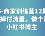 小红书-商家训练营12期：让商家丢掉付流量，做个赚钱的小红书博主-升阶有道