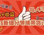 2023新细分领域带货计划：单号单日1000+收益不难，每人可操作3-5个账号-升阶有道