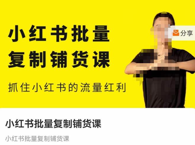 张宾·小红书批量复制铺货课，抓住小红书的流量红利 （更新2023年2月）-升阶有道