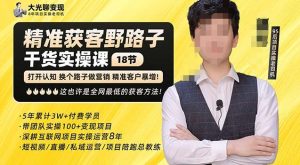 杨光·精准获客野路子,黑科技快速获取精准客户,这也许是全网最低的获客方法了-升阶有道